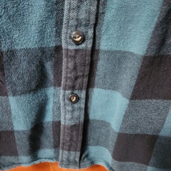Men's XL American Eagle Green Plaid (heavy)Flannel Long Sleeve Button Down Shirt - Picture 3 of 6